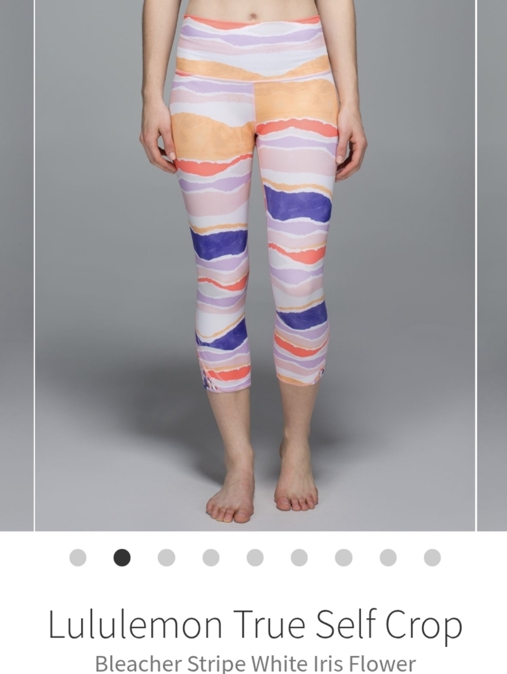 lululemon athletica True Self Crop - White, Purple, Orange, Pink, Blue, Size S